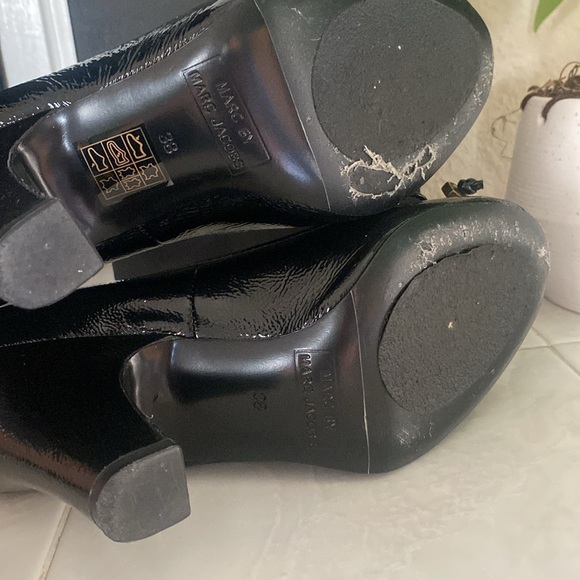 Marc by Marc Jacobs 101 Naplack Black parent leather peep toe heels - Picture 6 of 9